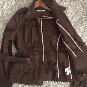 Brown, long sleeve Tommy Hilfiger , L, belted jacket, 100%cotton, 2pockets,